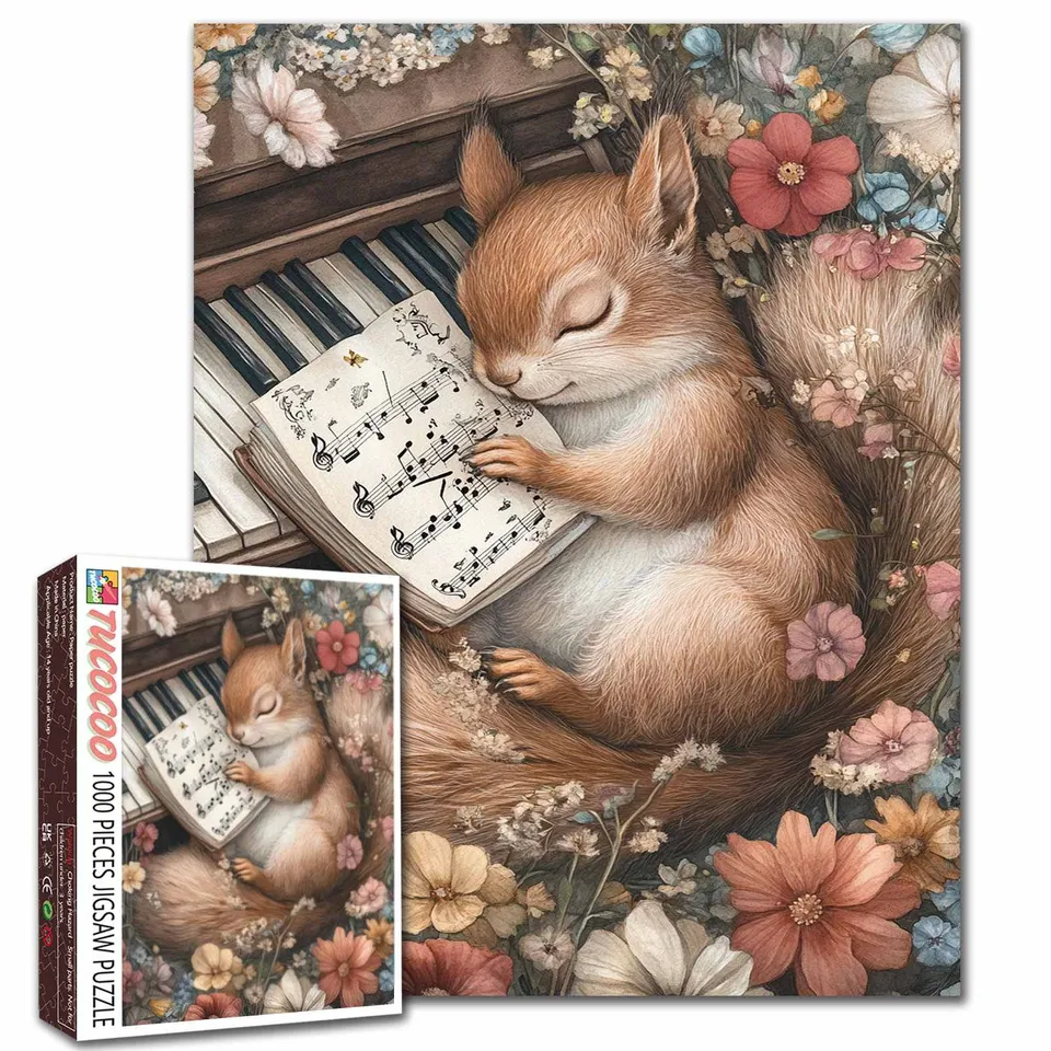 tucocoo-sleeping-squirrel-piano-melody-puzzle-1000-teile-eichh-rnchen image 1