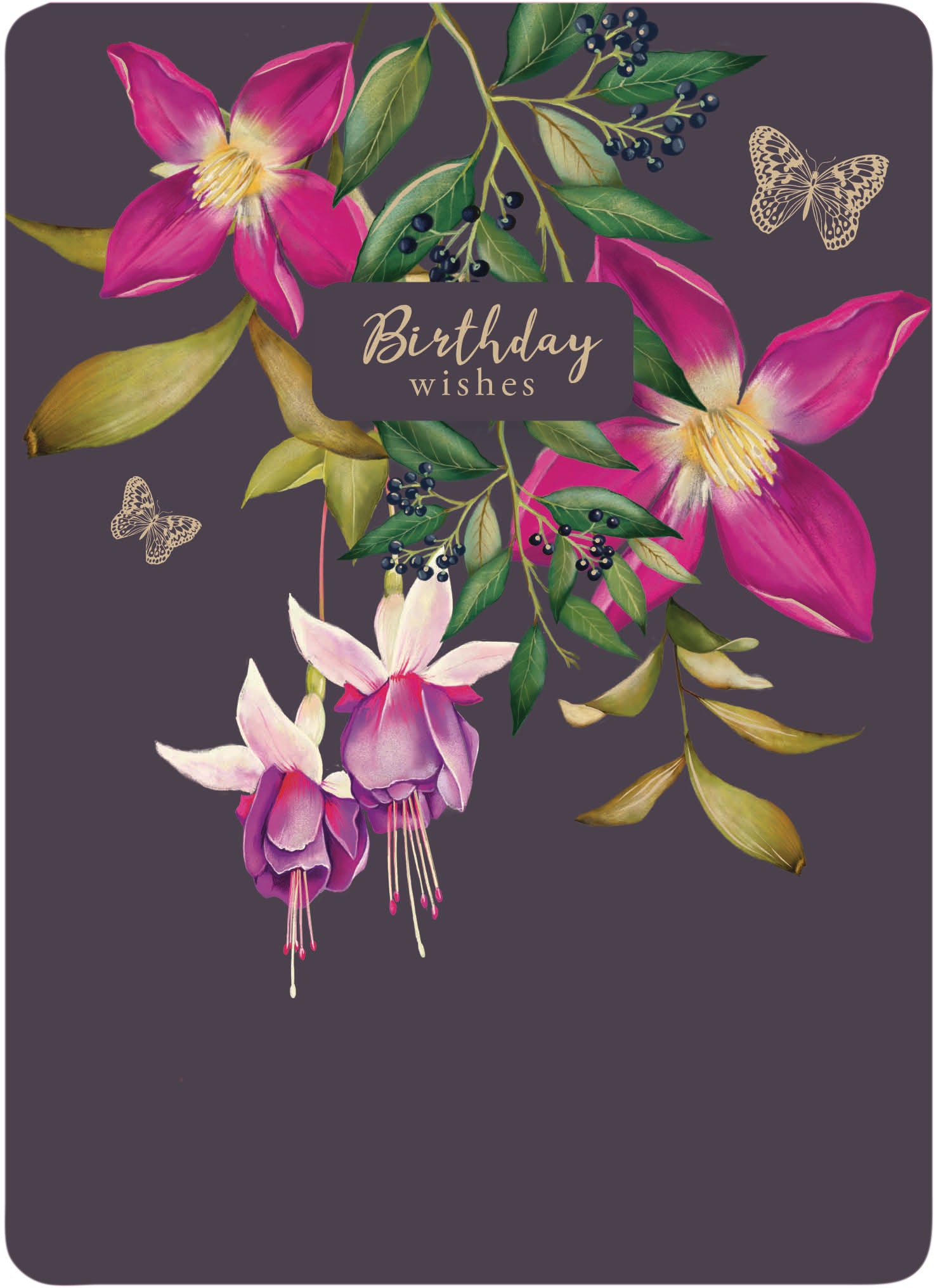 otter-house-botanical-blooms-gru-karte-pink-fuchsia-blume image 1