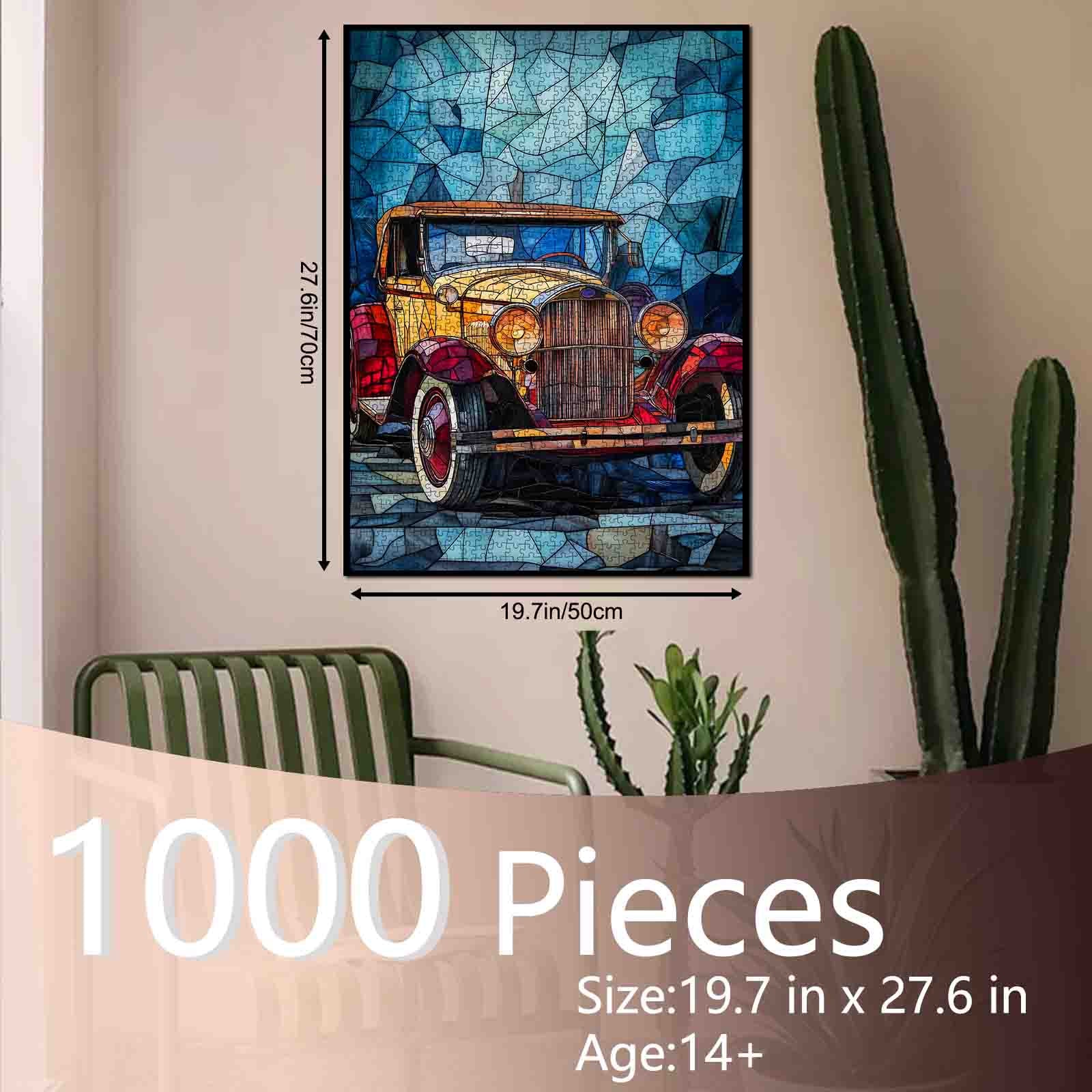 tucocoo-vintage-car-stained-glass-puzzle-1000-teile-auto image 5