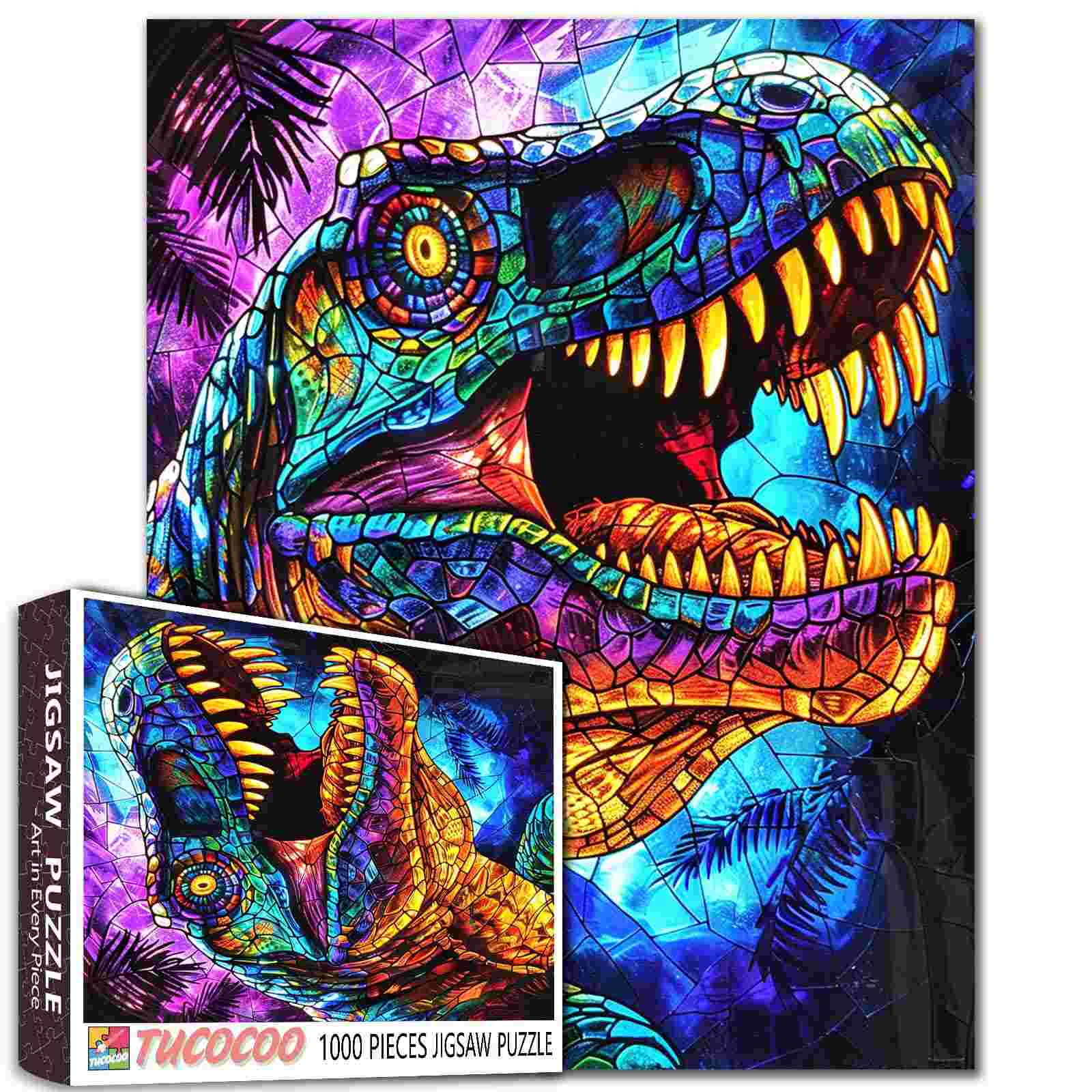 tucocoo-tyrannosaurus-puzzle-1000-teile-dino-glas image 1