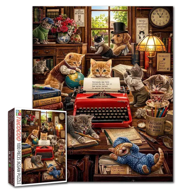 tucocoo-cats-literary-society-writing-club-puzzle-1000-teile image 1