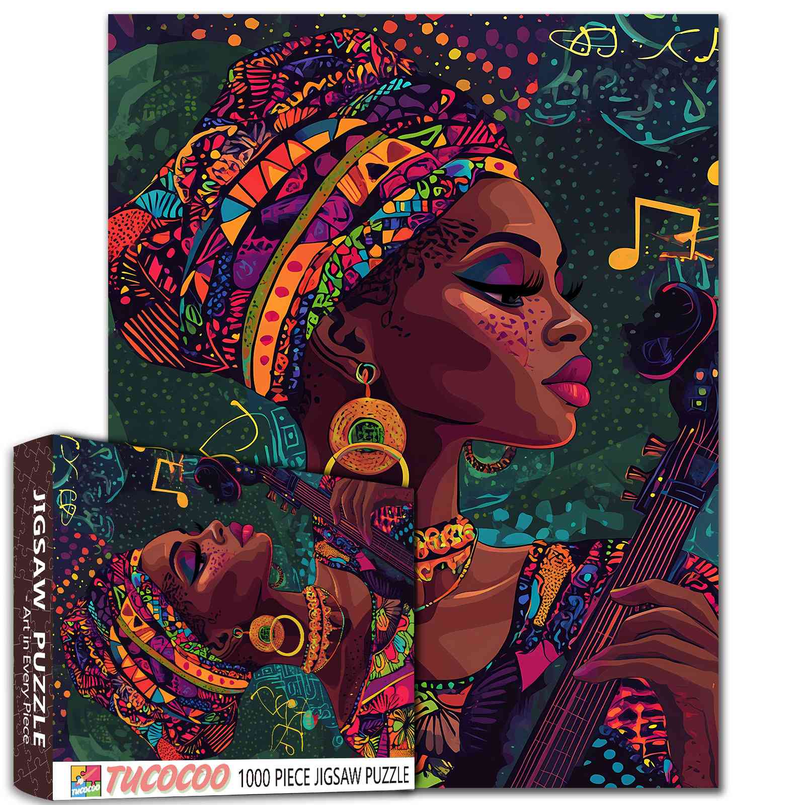 tucocoo-african-music-portrait-puzzle-1000-teile-kunst image 1