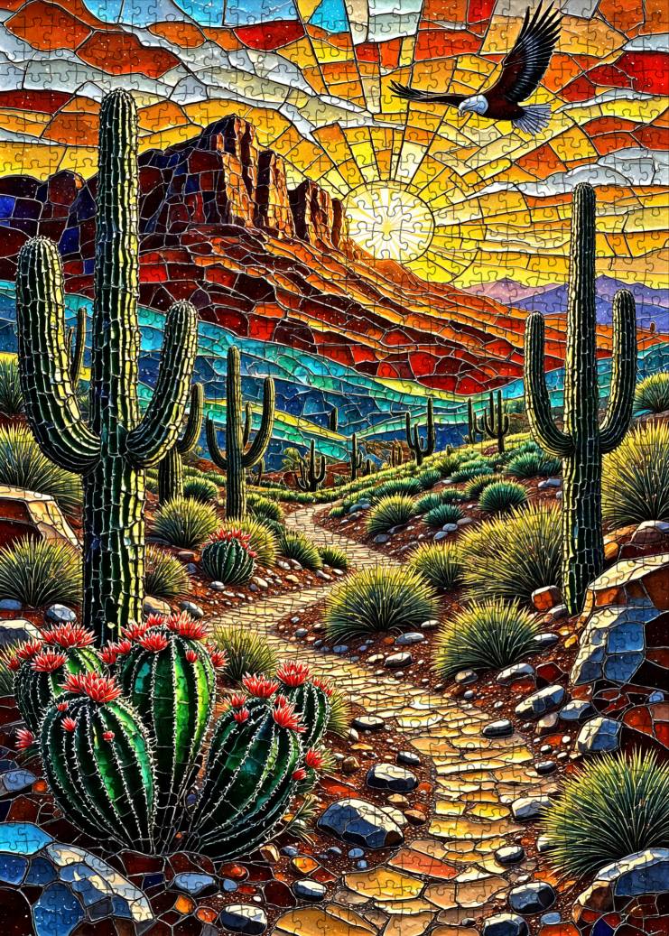 tucocoo-southwest-desert-stained-glass-puzzle-1000-teile-w-ste image 2