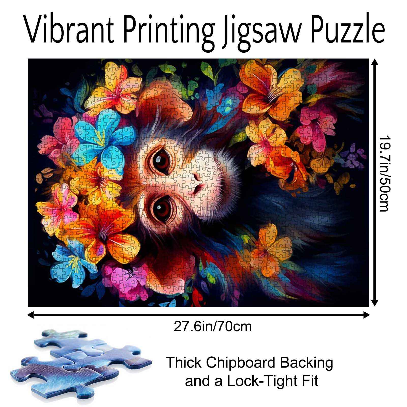 tucocoo-jigsaw-puzzles-affe-mit-blumenkranz-puzzle-1000-teile image 5
