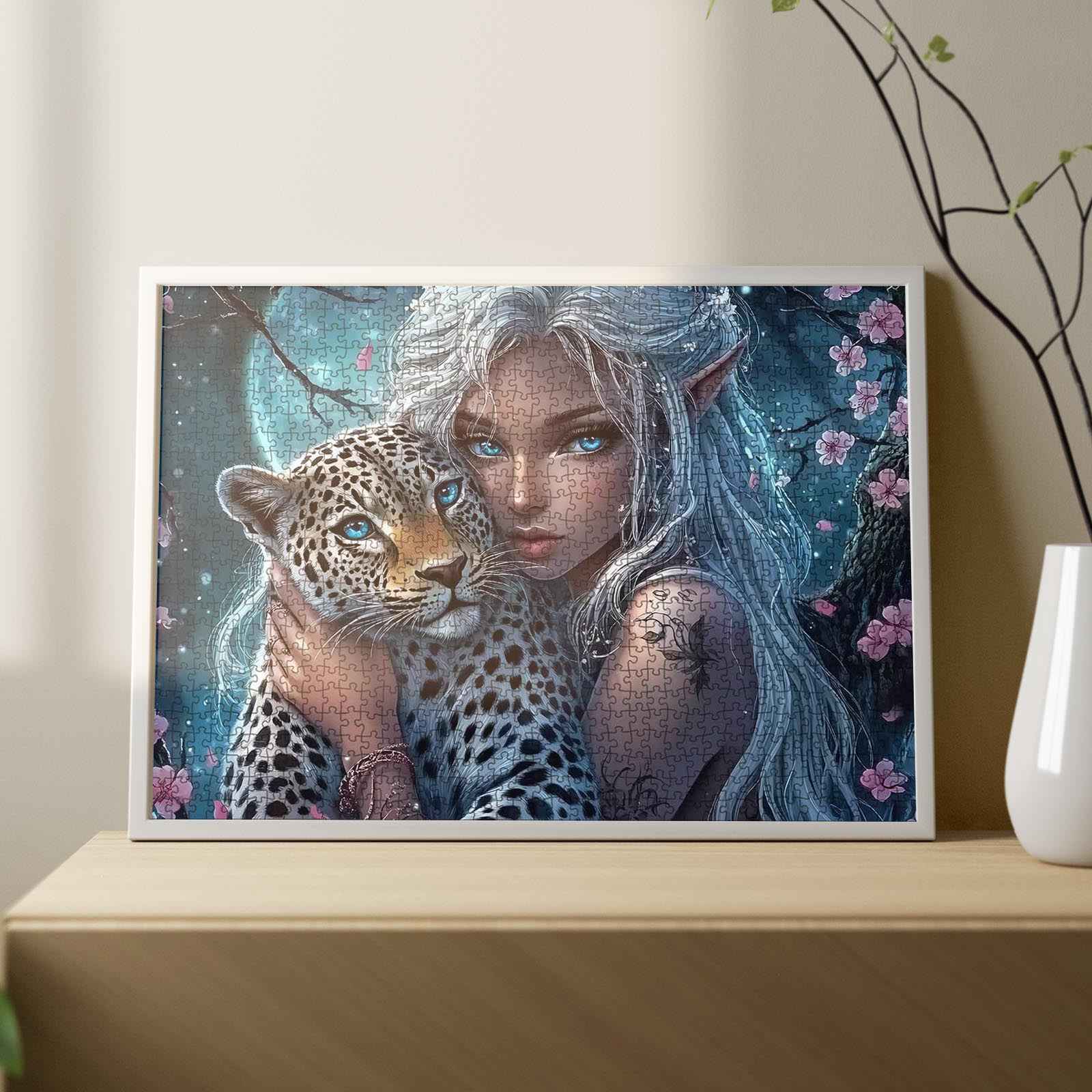 tucocoo-moonlit-elf-and-leopard-puzzle-1000-teile-fantasy image 3
