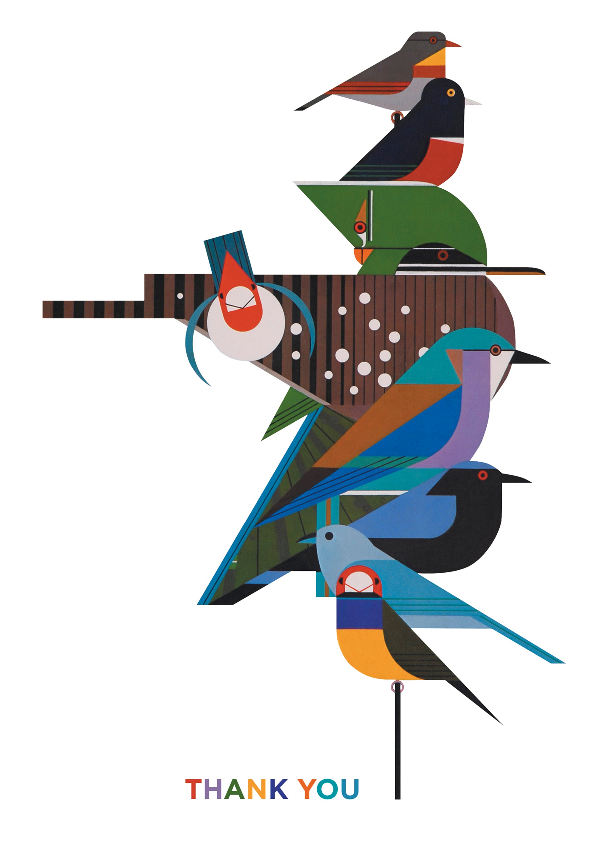 pomegranate-boxed-notecards-charley-harper-rainforest-birds-danke-set image 2