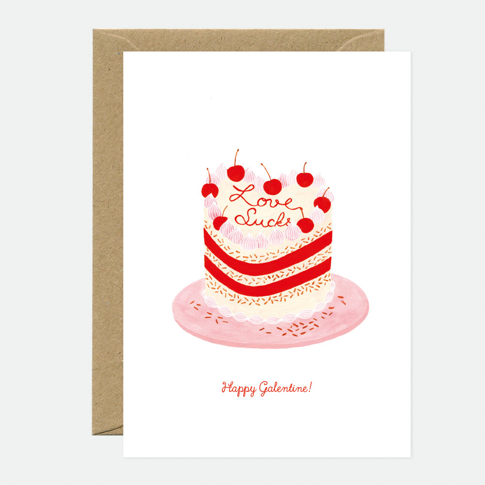 all-the-ways-to-say-love-sucks-cake-freundschaftskarte-a6 image 1