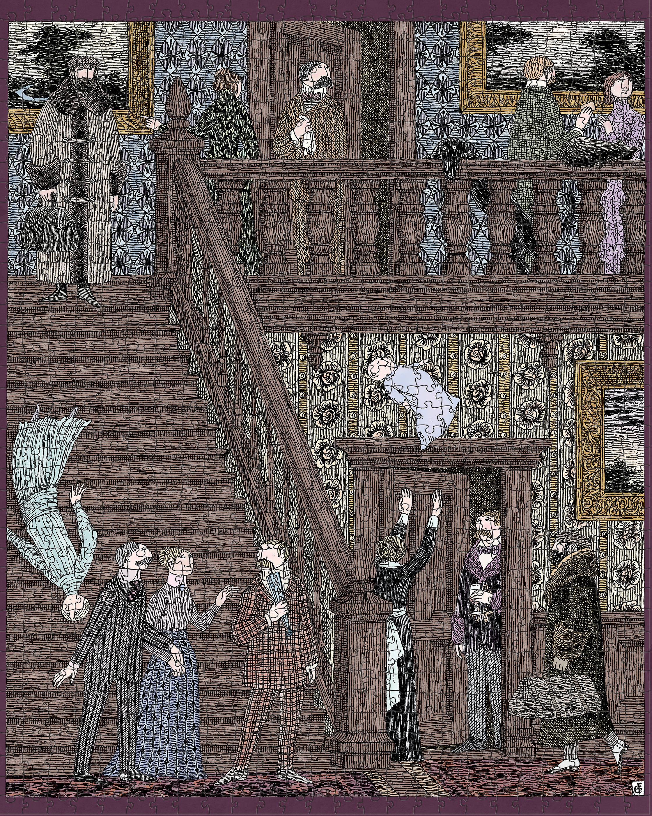 pomegranate-edward-gorey-baby-toss-puzzle-1000-teile-humor image 2