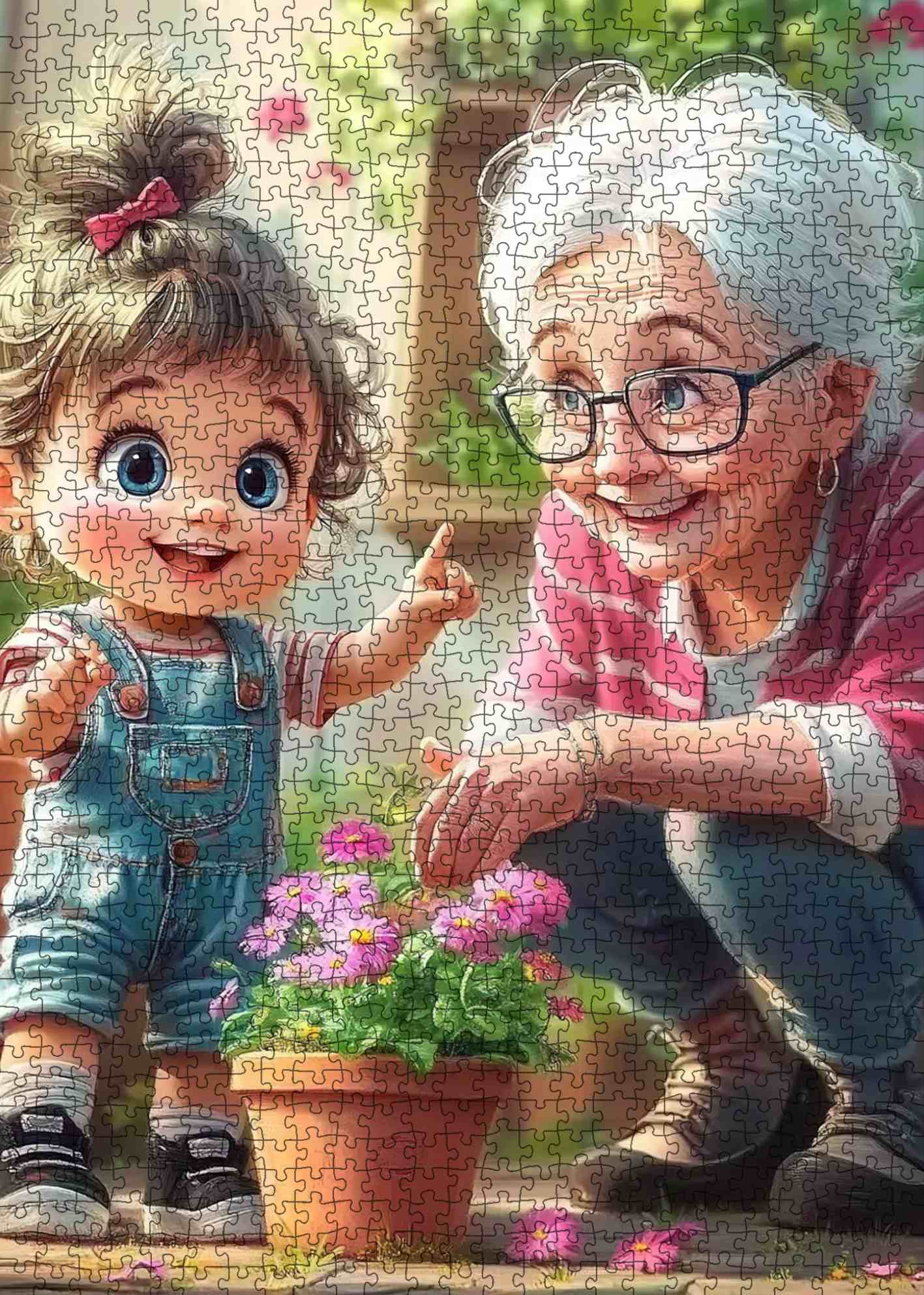 tucocoo-grandma-and-granddaughter-gardening-puzzle-1000-teile-garten image 2