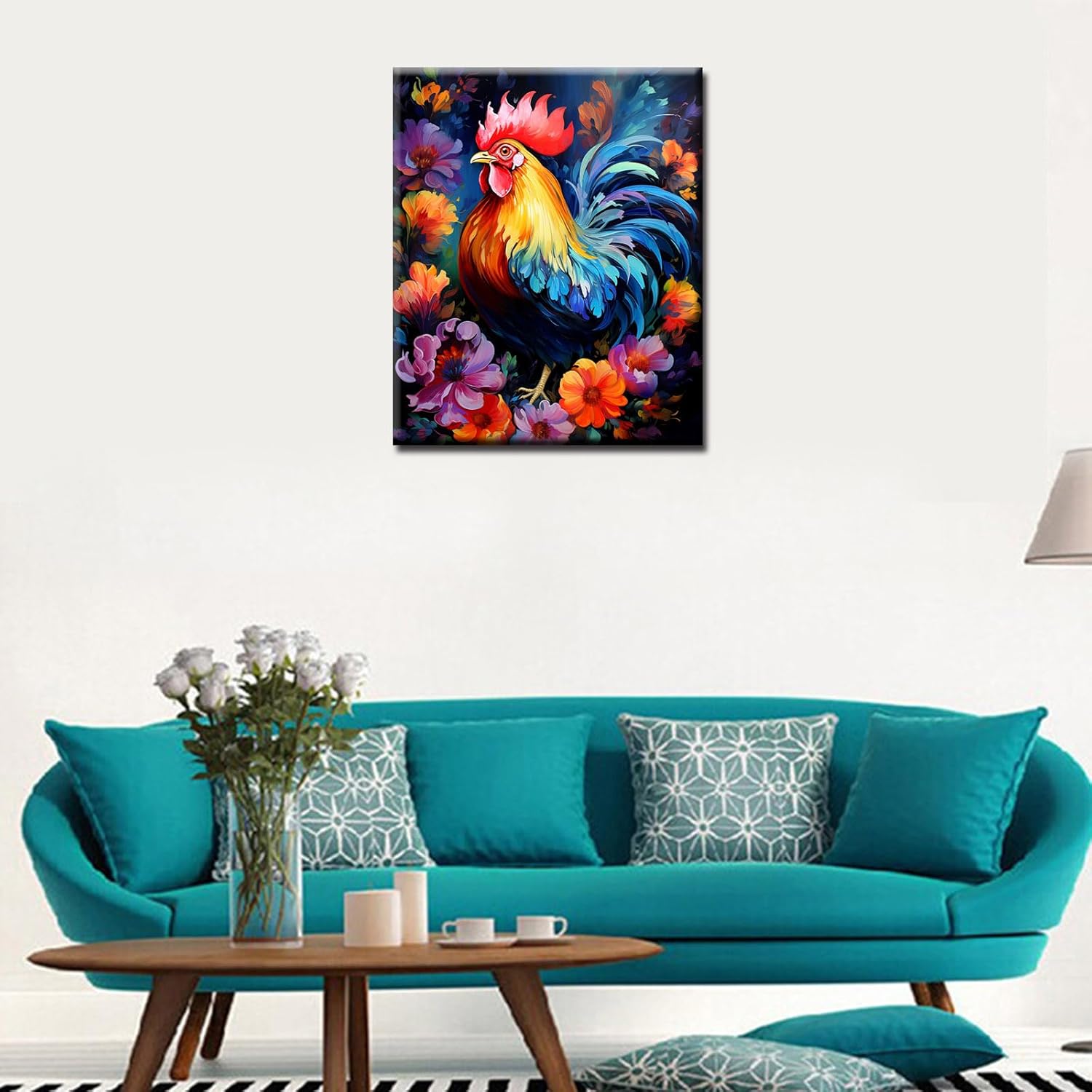 tucocoo-abstract-rooster-flowers-malen-nach-zahlen-40x50 image 2
