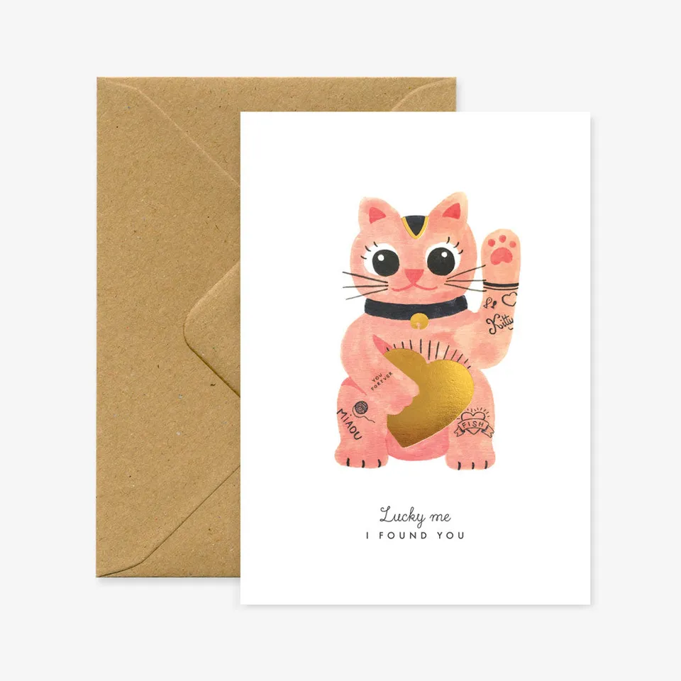 all-the-ways-to-say-greeting-cards-lucky-cat-grusskarte-liebe-a6 image 1