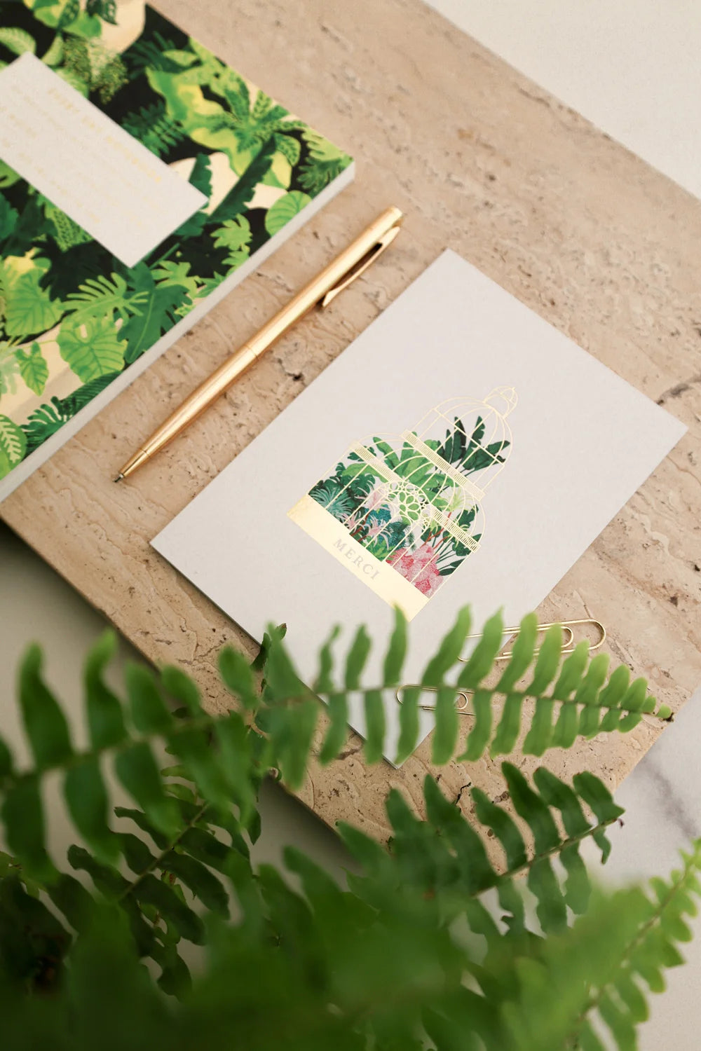 all-the-ways-to-say-merci-greenhouse-dankeskarte-a6-goldfolie image 2