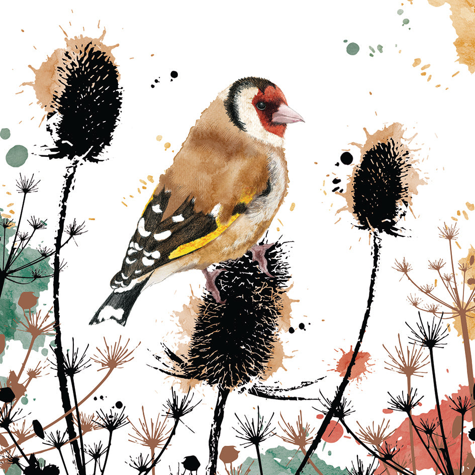 otter-house-rspb-grusskarte-goldfinch-field-forest-vogelmotiv image 1