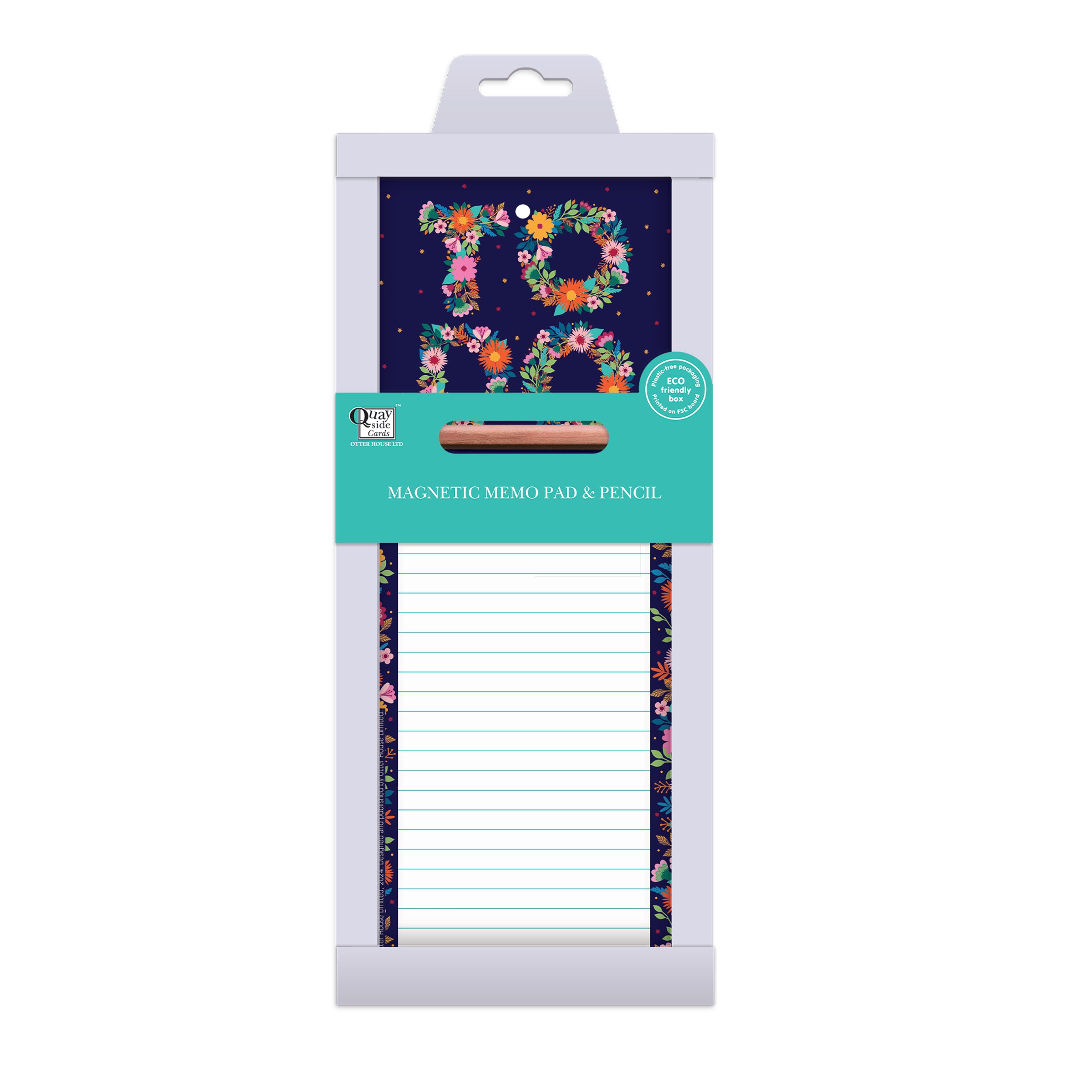 otter-house-stationery-floral-to-do-magnet-notizblock-mit-stift image 2