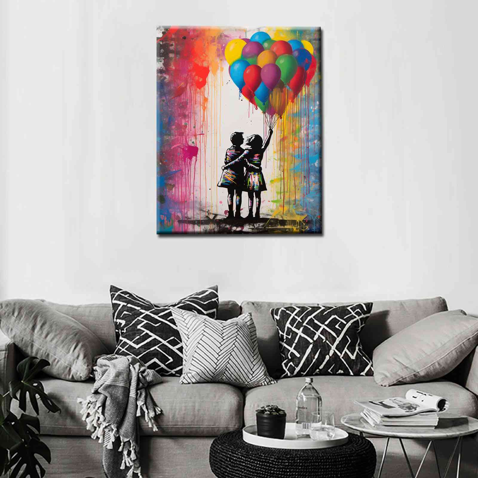 tucocoo-kids-balloons-graffiti-leinwandbild-30x40cm-gerahmt image 2
