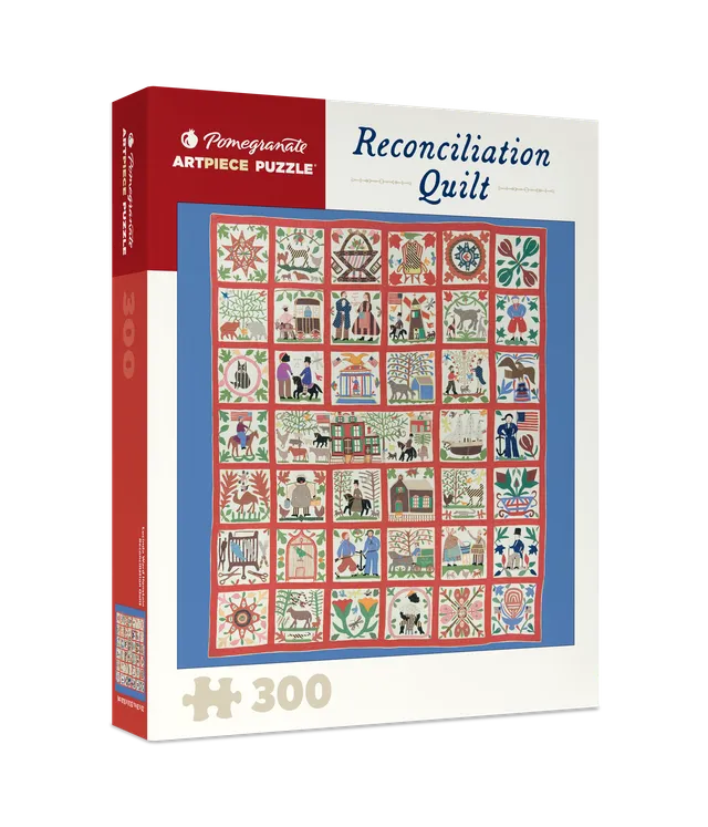 pomegranate-reconciliation-quilt-puzzle-300-teile-folk-art image 1