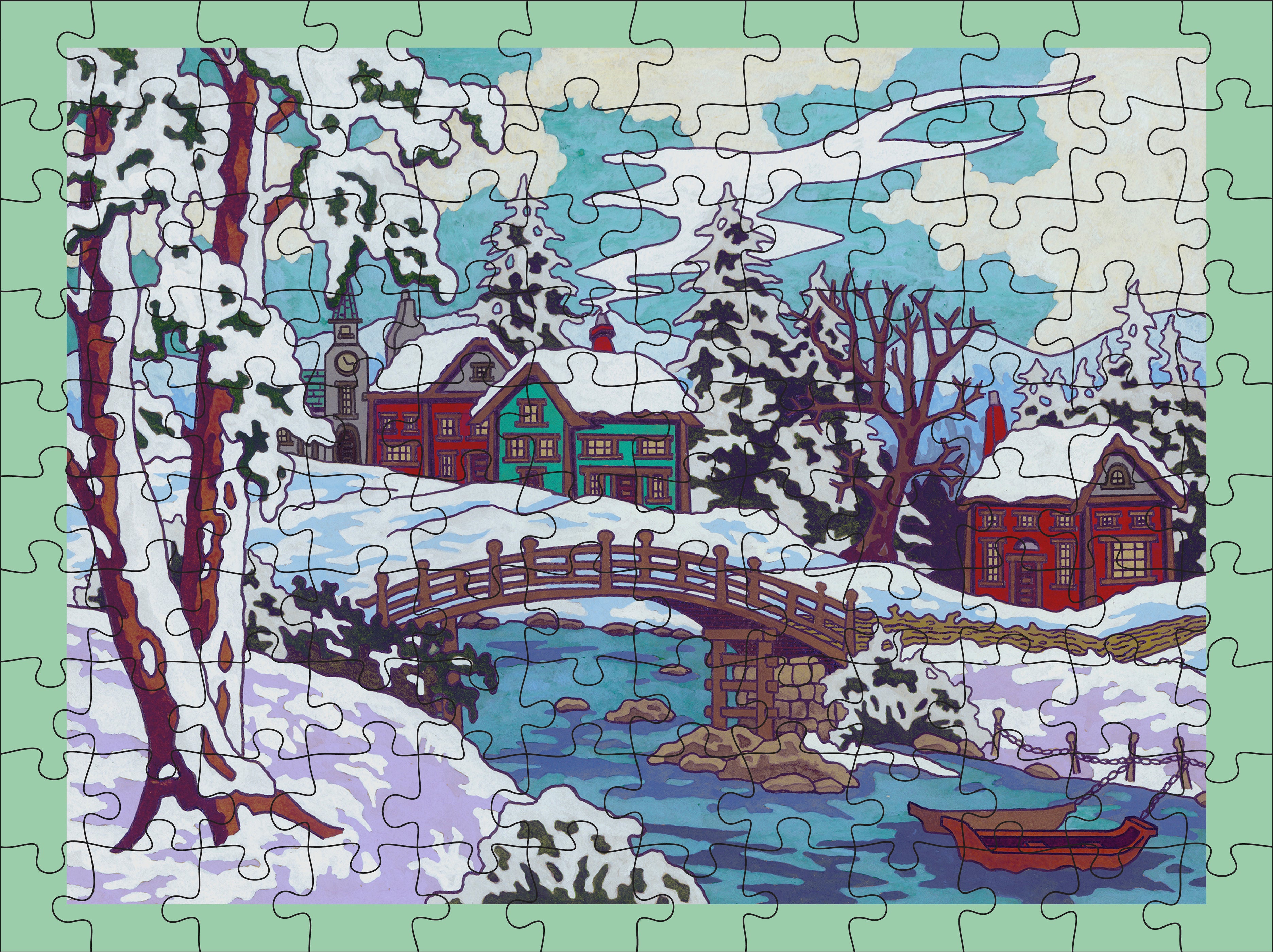 pomegranate-snowy-cabins-120-teile-puzzle-hurley image 6