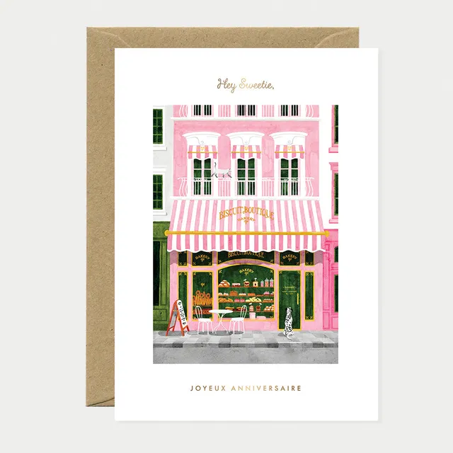all-the-ways-to-say-birthday-bakery-gru-karte-a6-goldfolie image 1