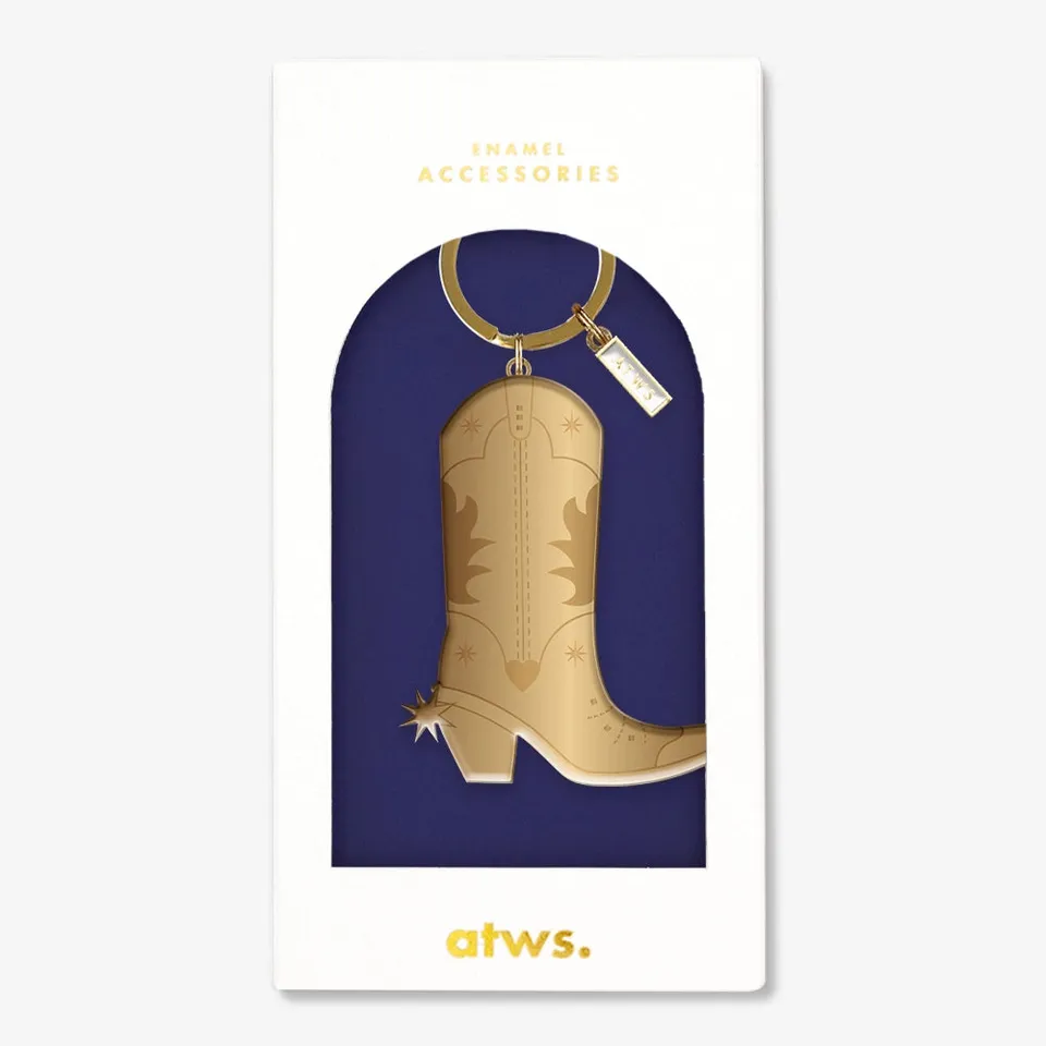 all-the-ways-to-say-cowboy-boot-schl-sselanh-nger-gold-emaille image 1
