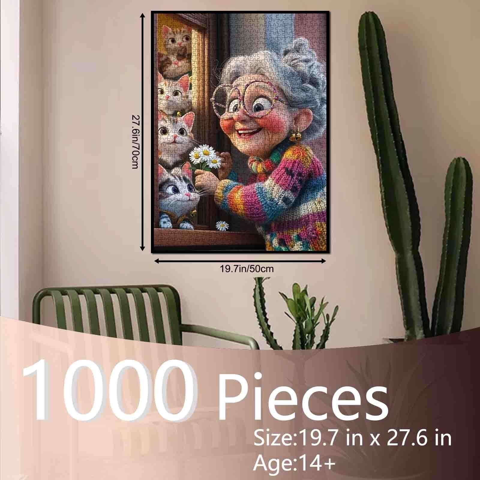 tucocoo-jigsaw-grandma-and-kittens-puzzle-1000-teile-katzen image 5