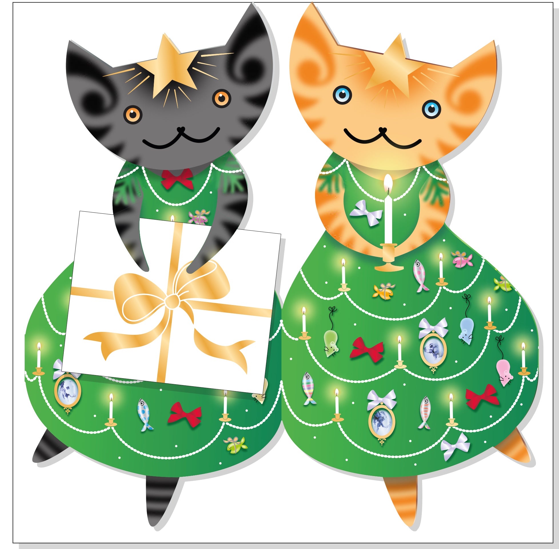 otter-house-starry-nights-weihnachtskarte-katze-special-delivery image 1