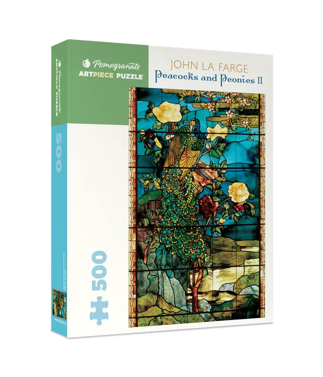 pomegranate-la-farge-peacocks-and-peonies-ii-puzzle-500-teile image 1