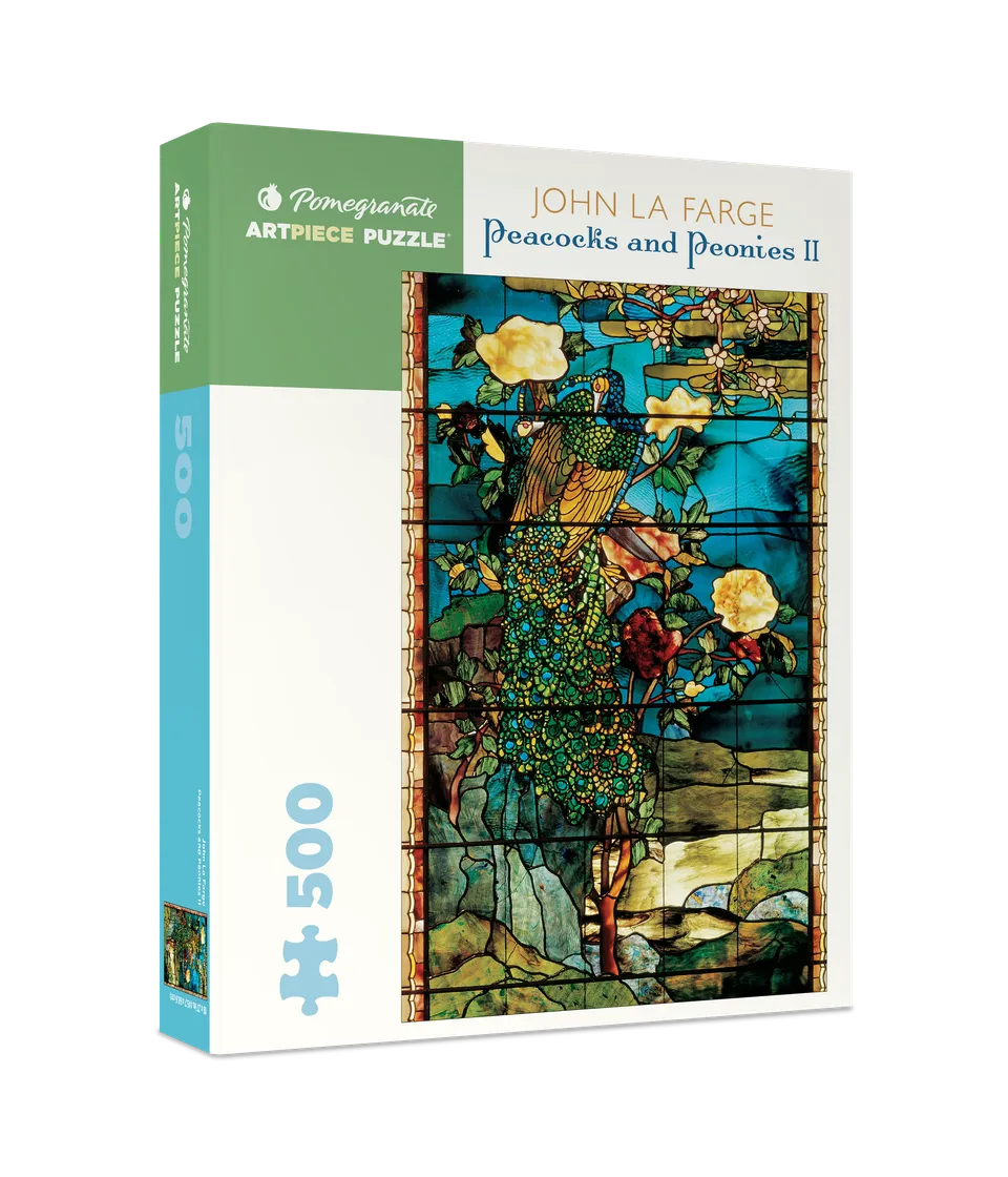 pomegranate-la-farge-peacocks-and-peonies-ii-puzzle-500-teile image 1