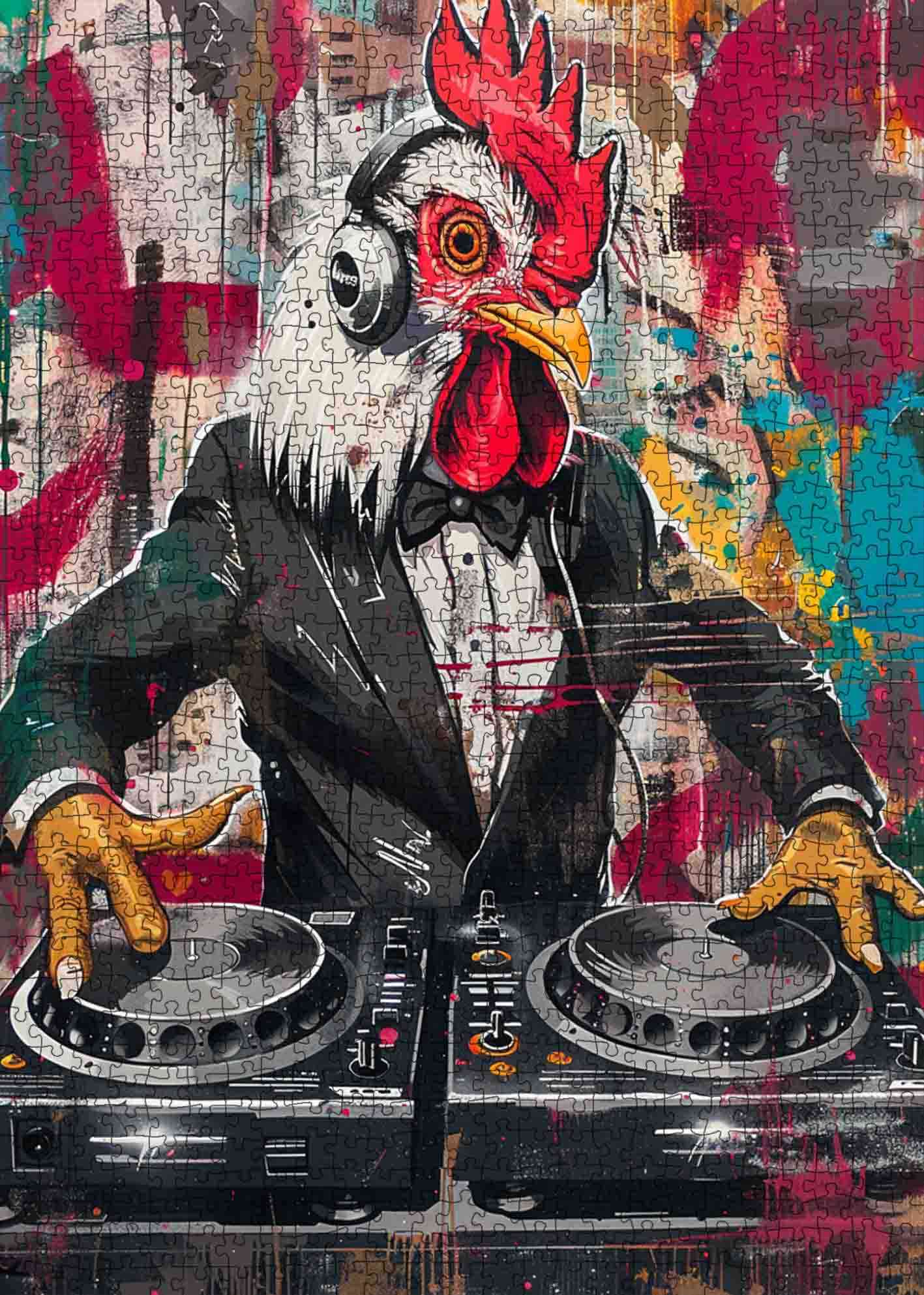 tucocoo-jigsaw-dj-rooster-puzzle-1000-teile-graffiti image 2