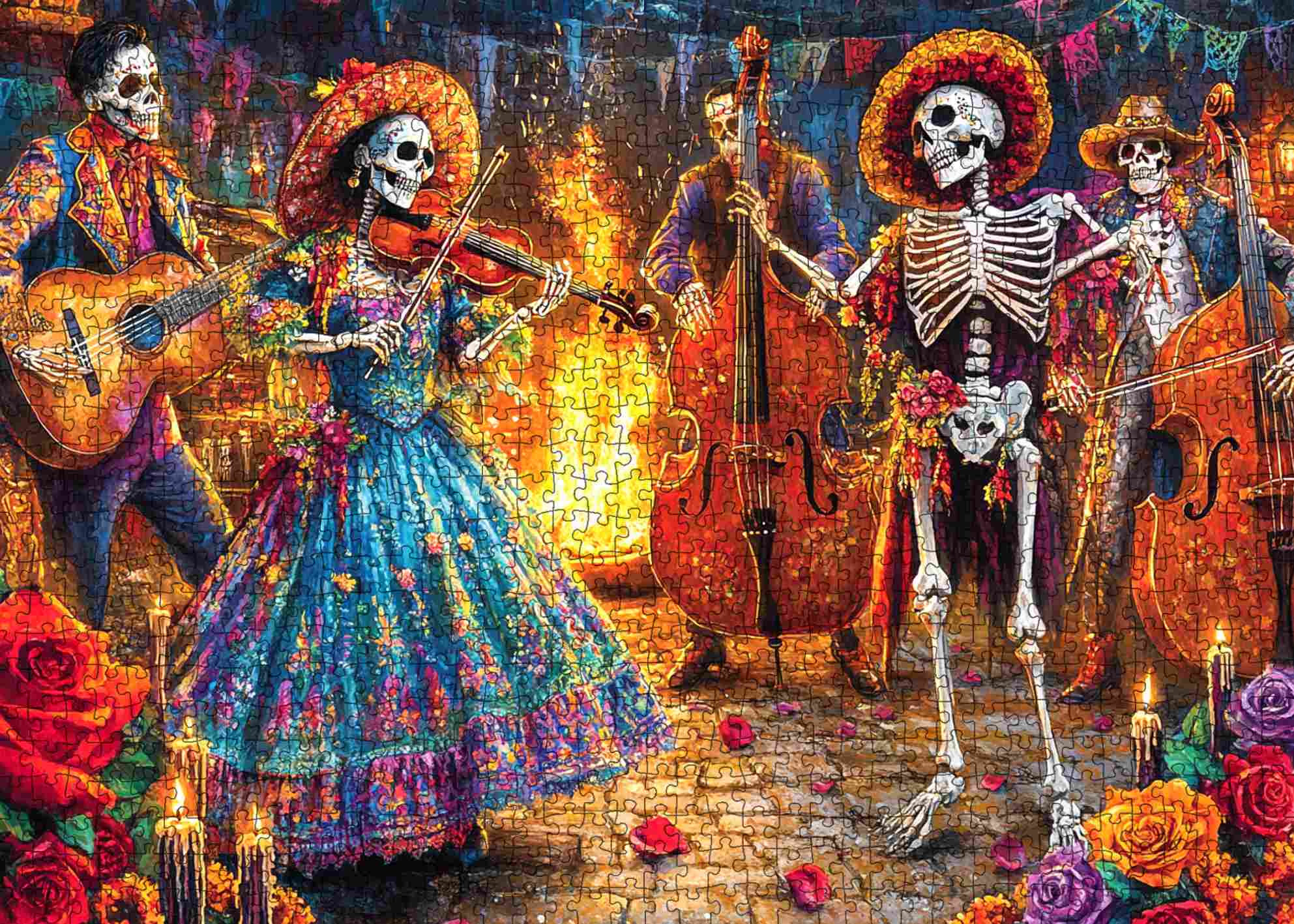 tucocoo-day-of-dead-skeleton-celebration-puzzle-1000-teile image 2