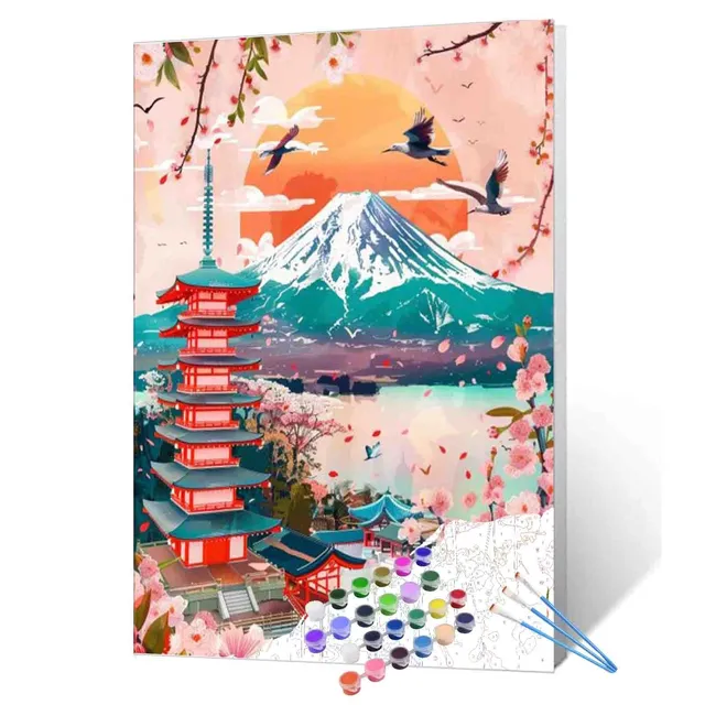 tucocoo-cherry-blossom-fuji-malen-nach-zahlen-40x50-landschaft image 1