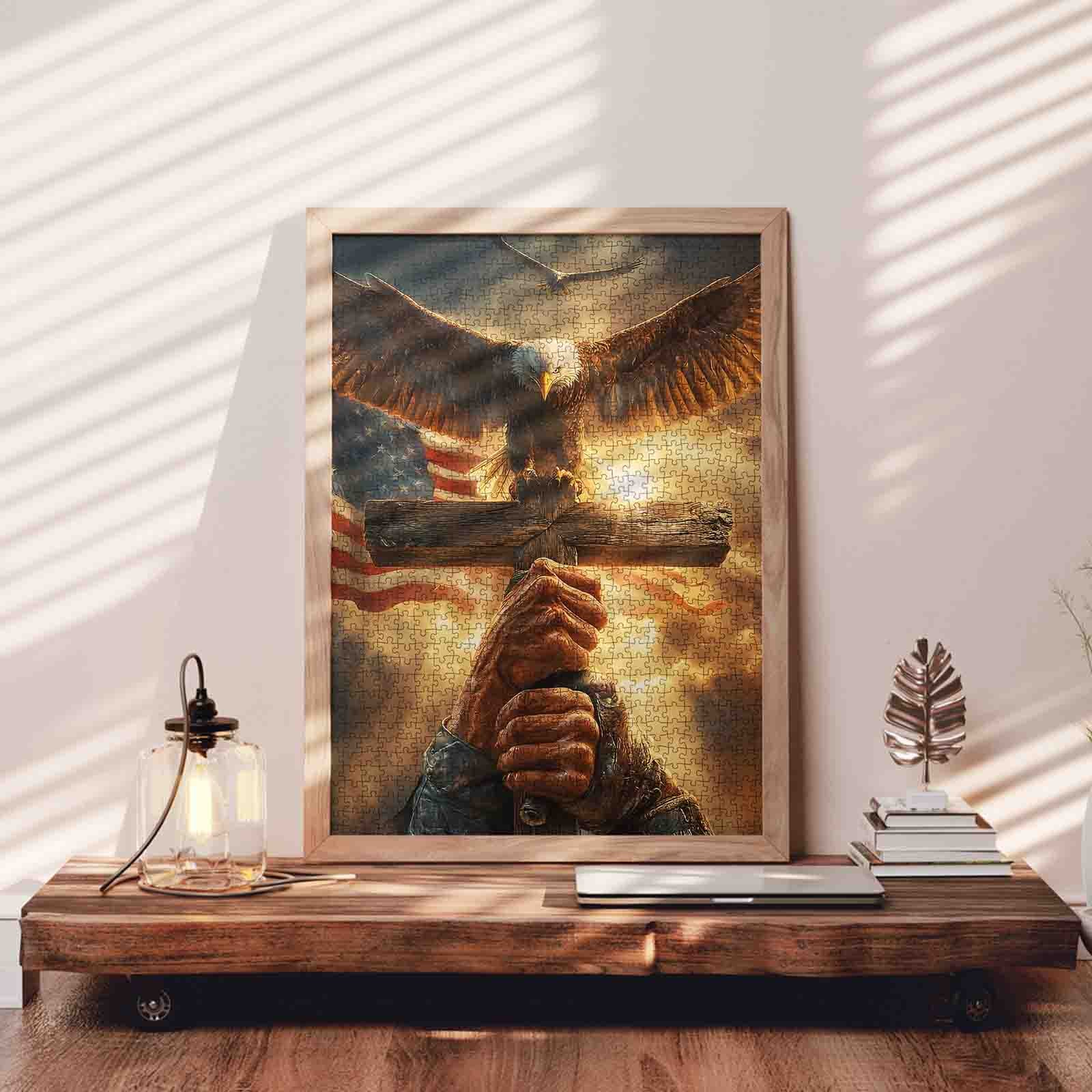 tucocoo-faith-eagle-cross-american-flag-puzzle-1000-teile image 3