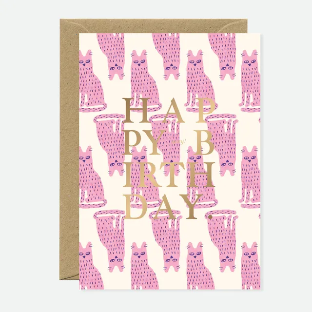all-the-ways-to-say-stinky-cat-geburtstagskarte-a6-goldfolie image 1