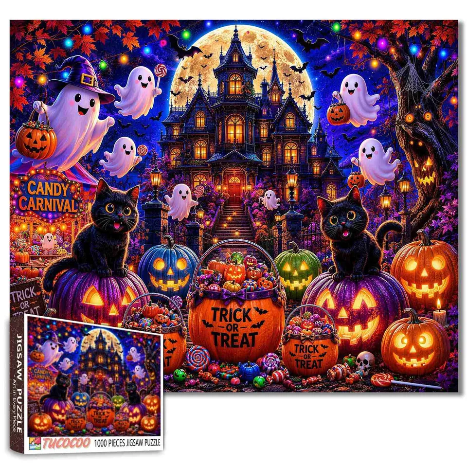 tucocoo-jigsaw-puzzles-black-cats-candy-carnival-puzzle-1000-teile image 1