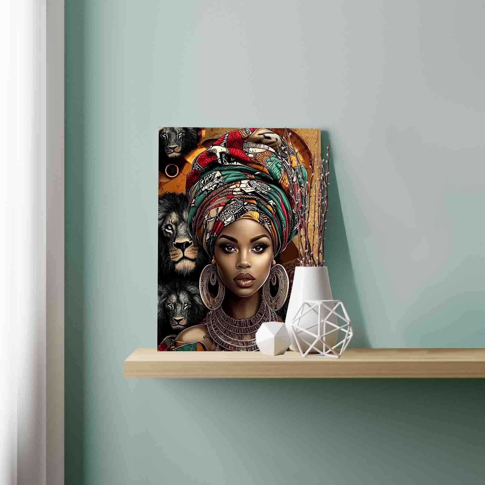 tucocoo-lion-spirit-tribal-queen-malen-nach-zahlen-40x50 image 3