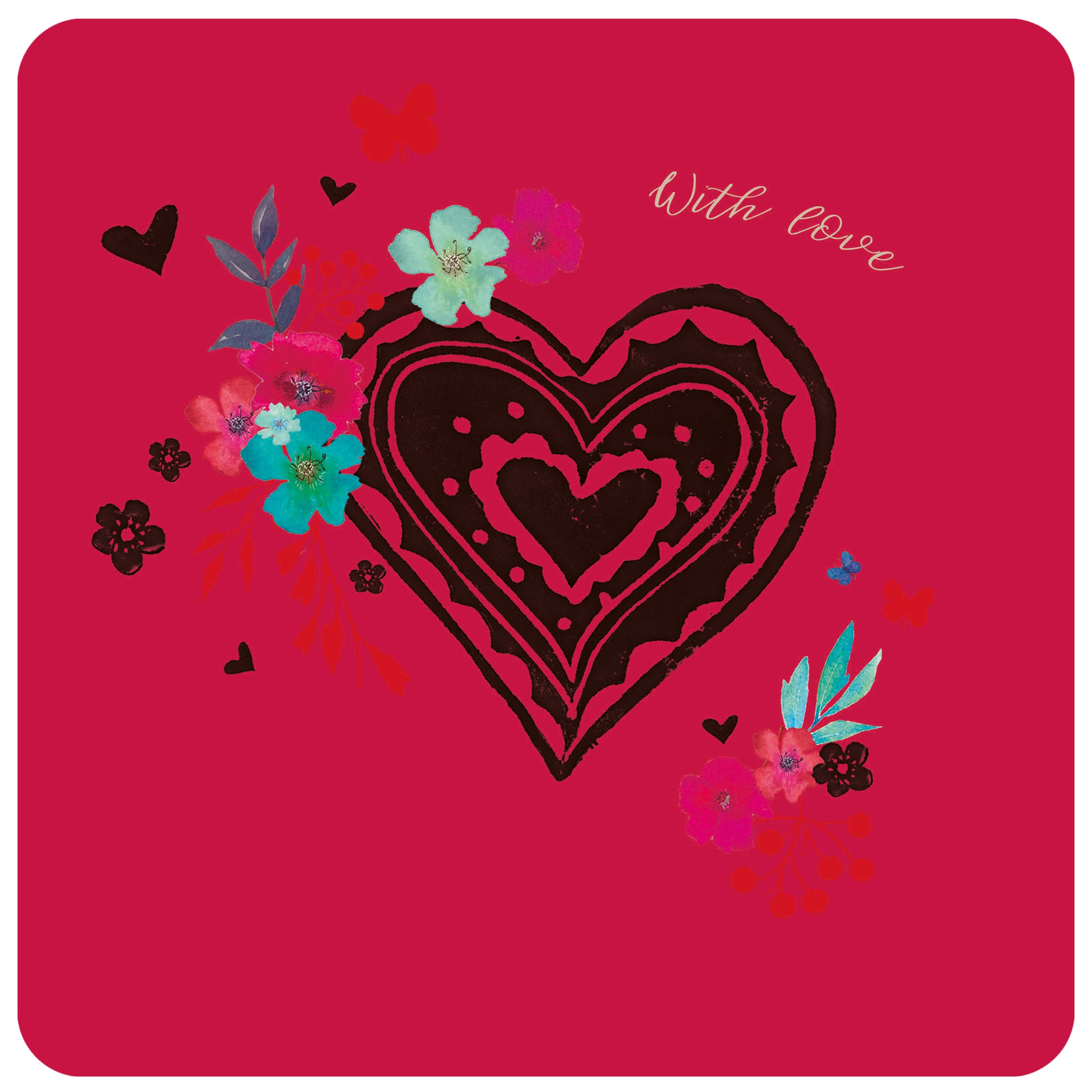 otter-house-brush-ink-love-heart-grusskarte-blumen image 1
