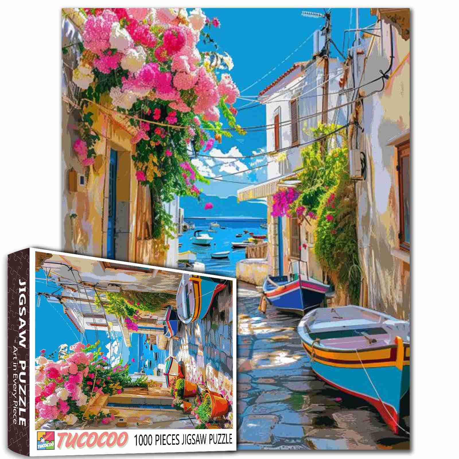tucocoo-boats-bougainvillea-alley-puzzle-1000-teile-meer image 1