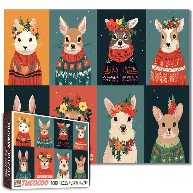tucocoo-festive-woodland-friends-puzzle-1000-teile-tiere image 1