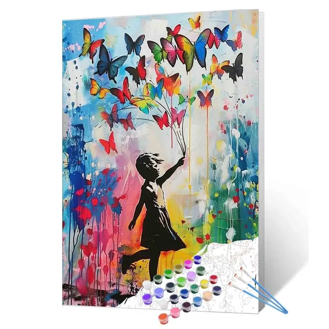 tucocoo-little-girl-butterflies-malen-nach-zahlen-40x50-ohne-rahmen image 1