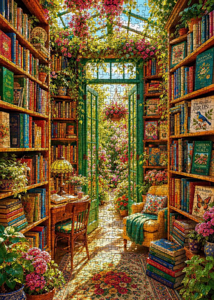 tucocoo-secret-garden-library-puzzle-1000-teile-bibliothek image 2