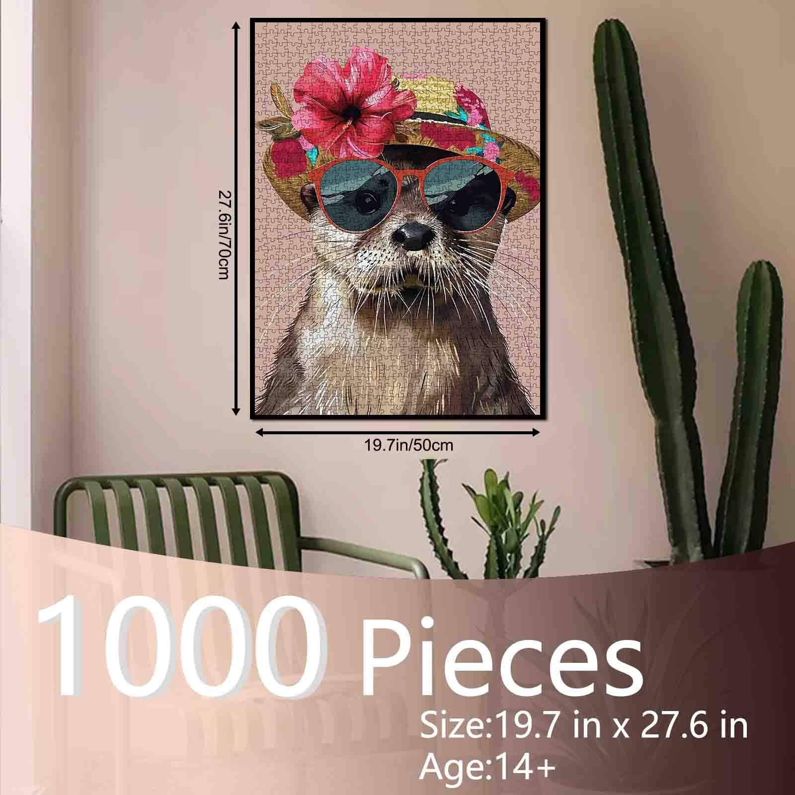 tucocoo-otter-floral-hat-puzzle-1000-teile-tiere image 5