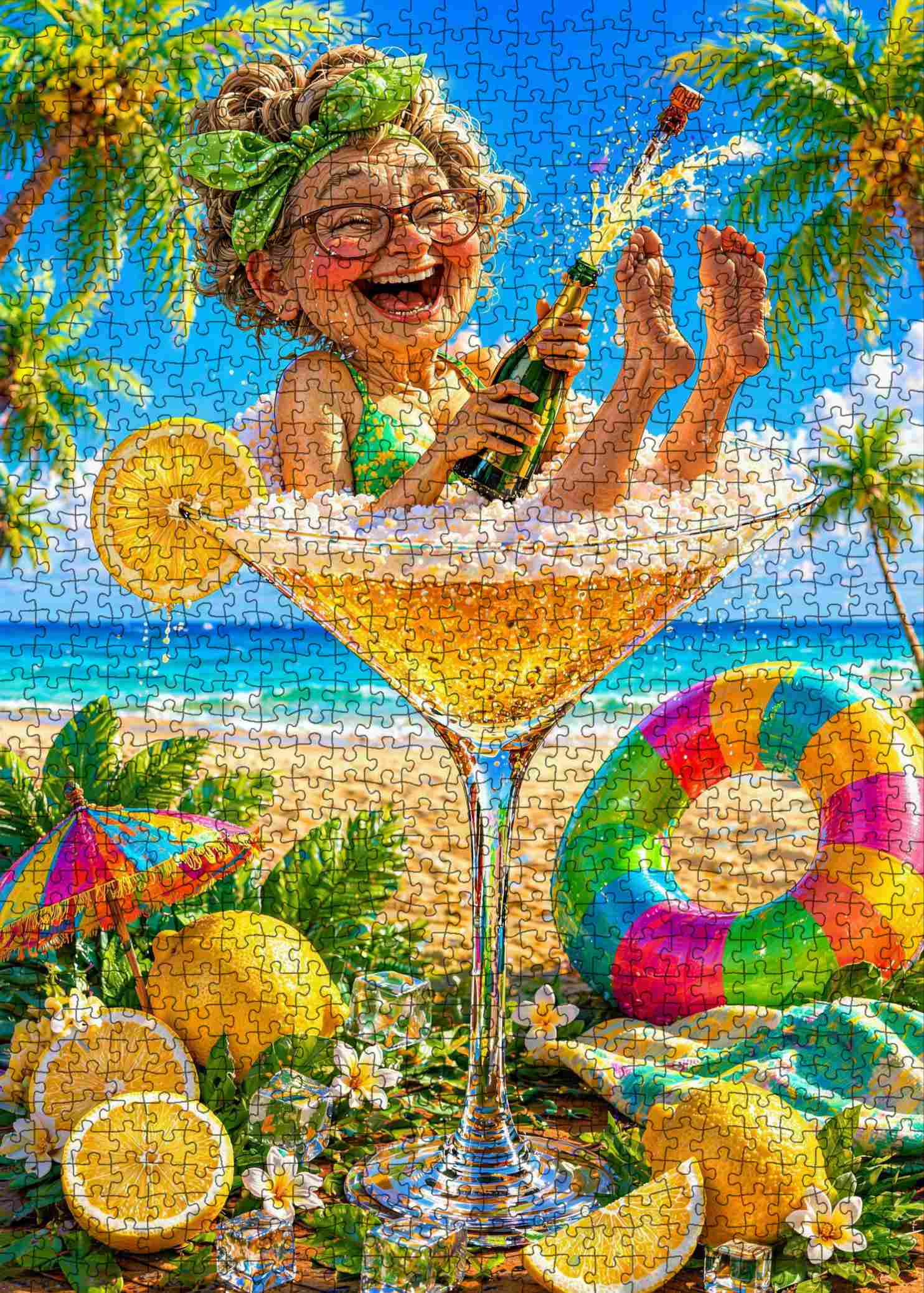 tucocoo-champagne-grandma-beach-puzzle-1000-teile-lustig image 2