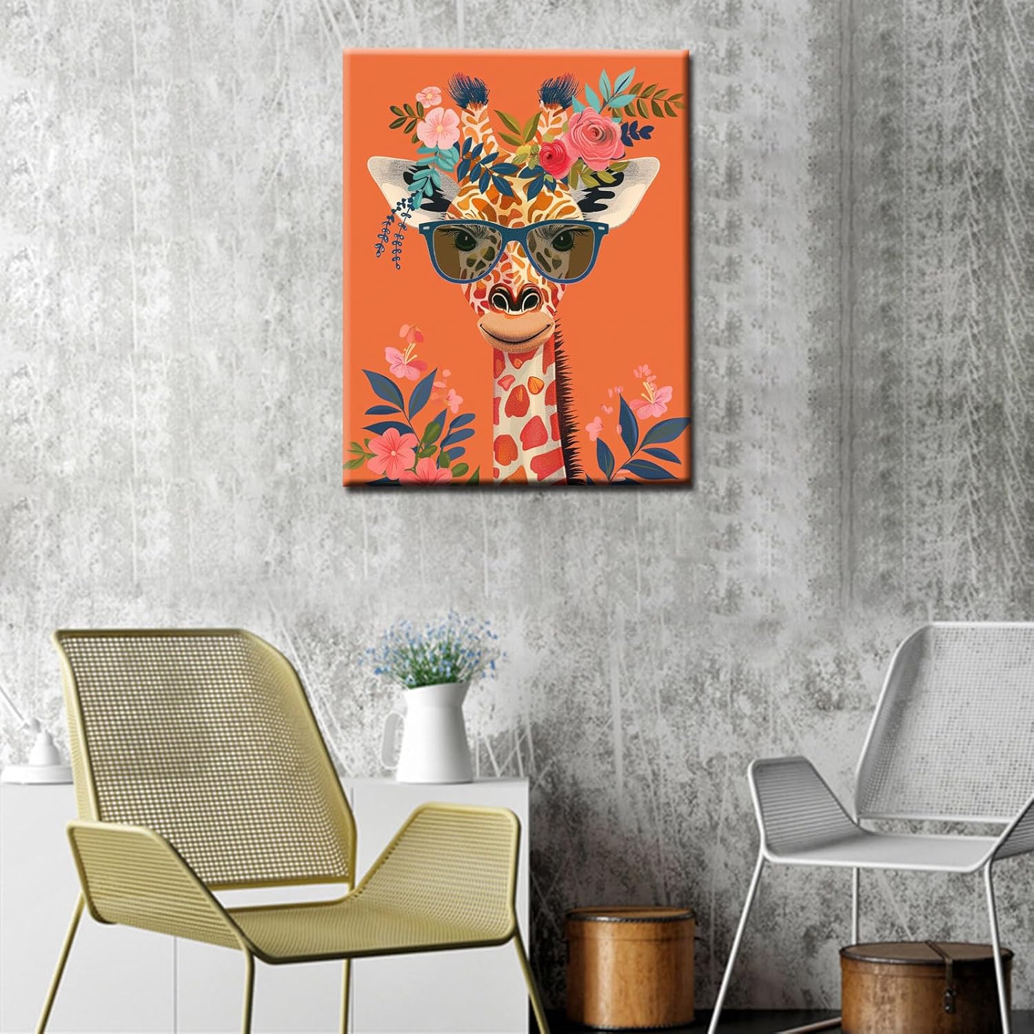 tucocoo-paint-by-numbers-giraffe-sonnenbrille-malset-40x50 image 2