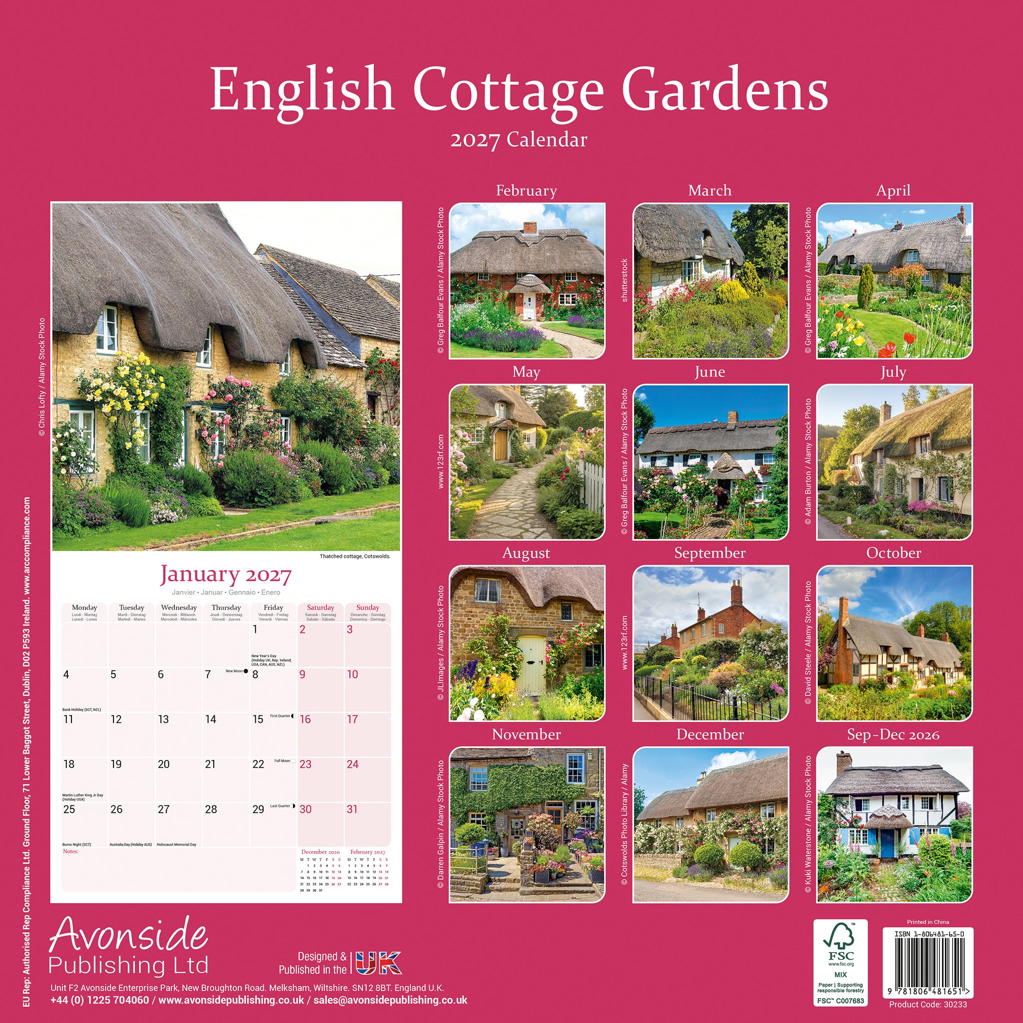 otter-house-english-cottage-gardens-wall-calendar-2027-wandkalender image 2