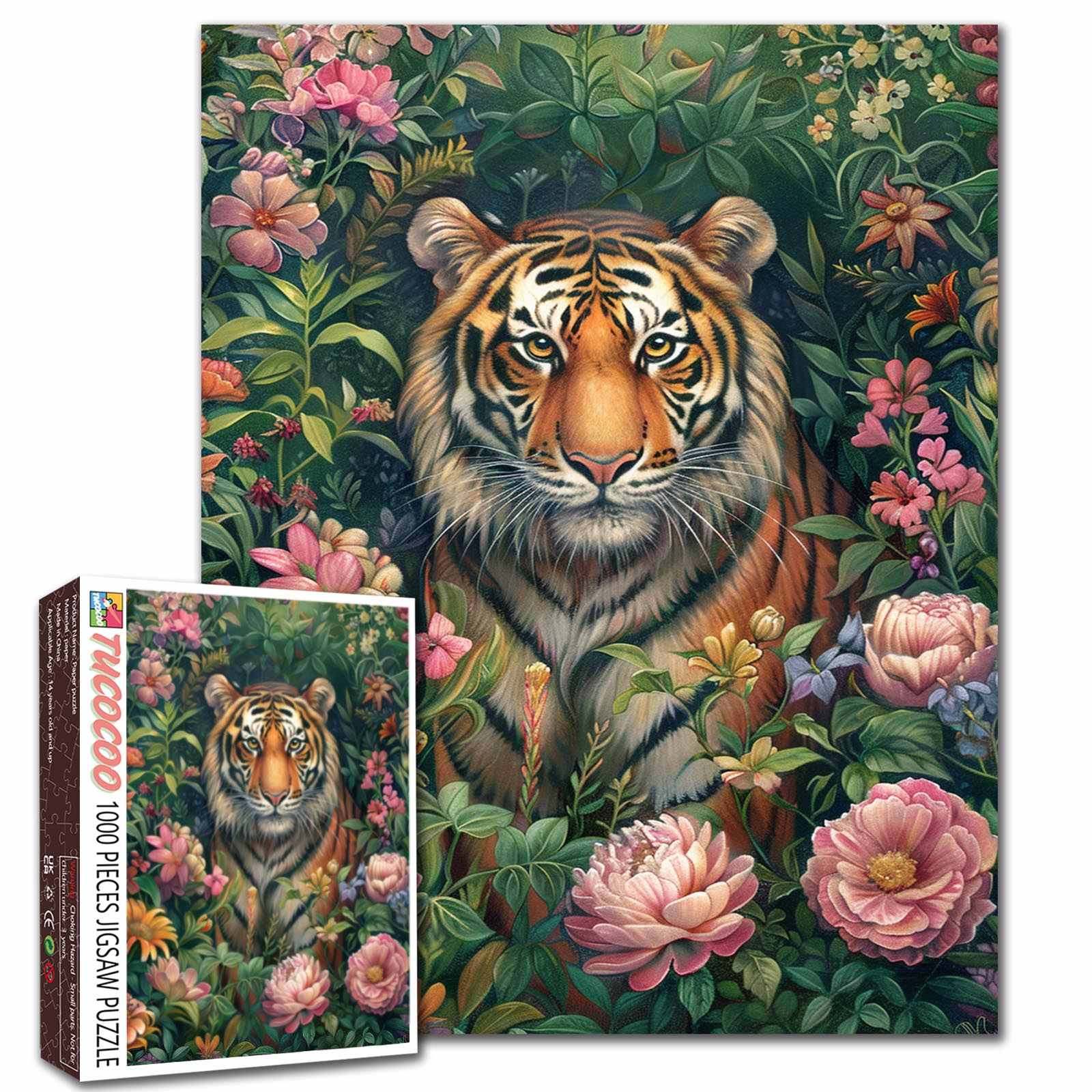 tucocoo-tiger-in-bloom-puzzle-1000-teile-tiger image 1