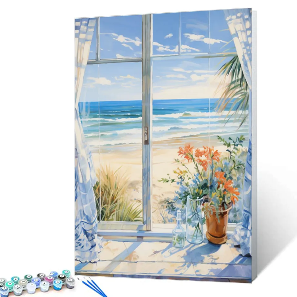 tucocoo-paint-by-numbers-bright-beach-morning-from-window-40x50 image 1
