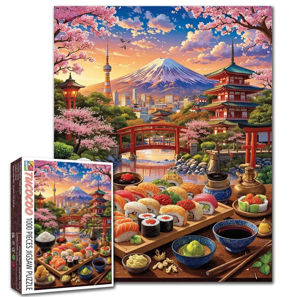 tucocoo-cherry-blossom-sushi-japan-puzzle-1000-teile-fuji image 1