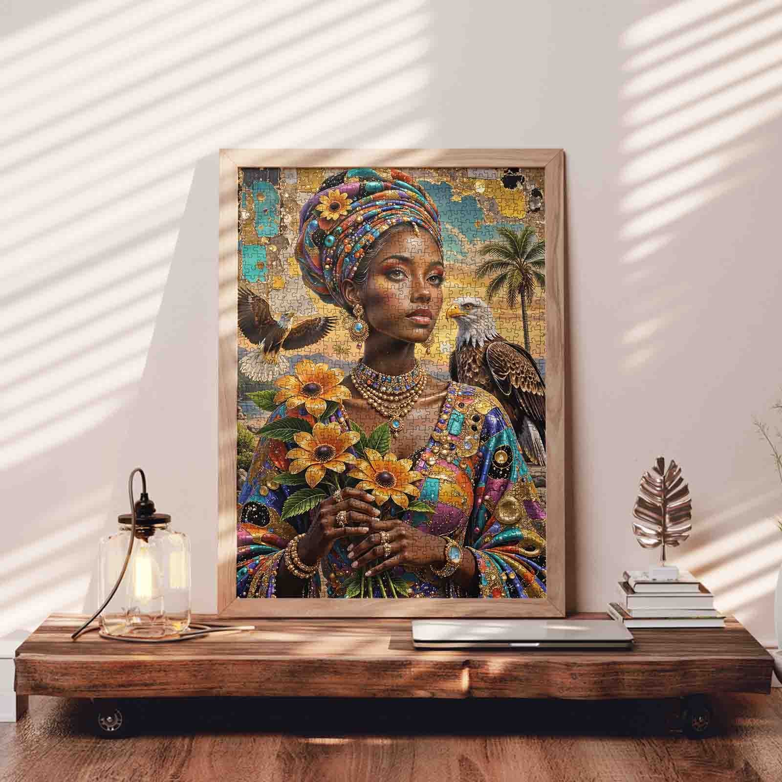 tucocoo-african-queen-with-eagles-puzzle-1000-teile-portrait image 3