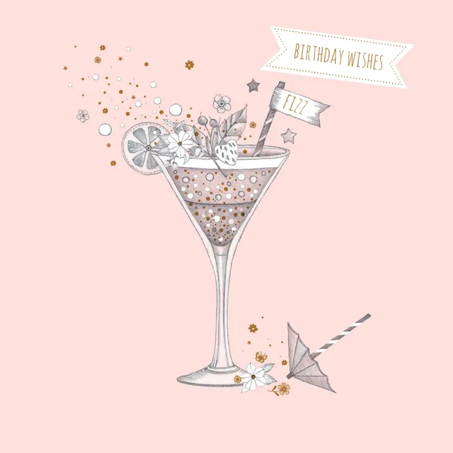 otter-house-feuille-d-or-birthday-cocktail-geburtstagskarte image 1