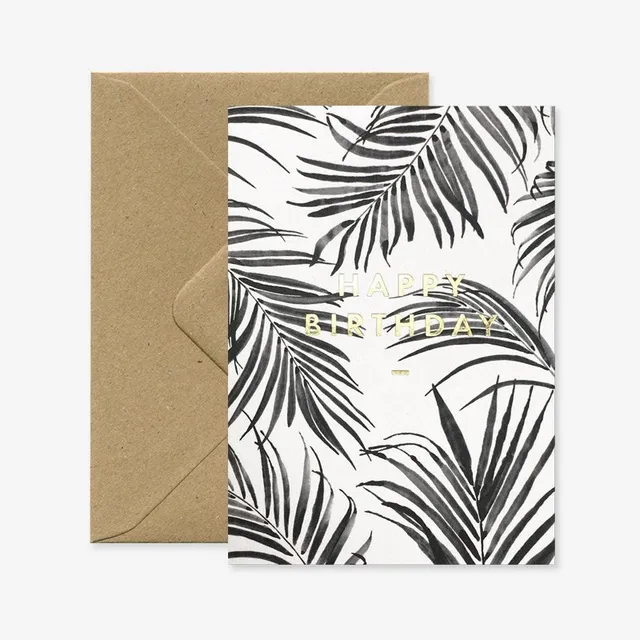all-the-ways-to-say-greeting-cards-palm-tree-geburtstagskarte-a6-goldfolie image 1