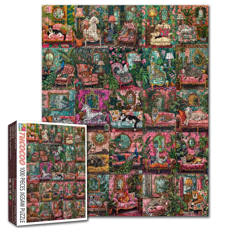tucocoo-whimsical-animals-vintage-rooms-puzzle-1000-teile image 1